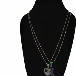 Utkarsh Silver-Plated Heart Shaped Pendants with Chains image 2