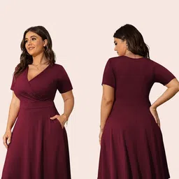 TASHVIKA'S PU Coated Fit & Flare Dress image 2