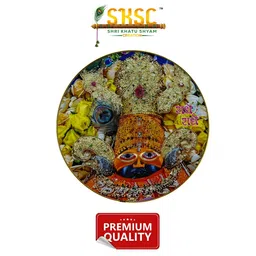 SHRI KHATU SHYAM CREATION Yellow & Green Goddess Printed Wooden Wall Art image 2