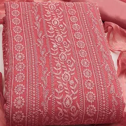 Peachmode Embroidered Silk Georgette Unstitched Dress Material image 2