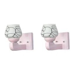 1ST TIME Black & White 4 Pcs Printed Glass Frustum Shaped Wall Lamps image 2