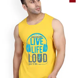 SLOWLORIS Pack Of 2 Printed Sleeveless Gym Vests SL26 COMBO (LOUD YELLOW) (ADV MAROON)-picture-15