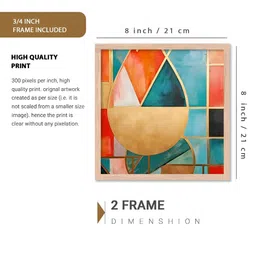 Kotart Blue & Gold-Toned 2 Pieces Modern Wooden Square Wall Arts image 4