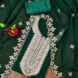 Panzora Embroidered Unstitched Dress Material-picture-12