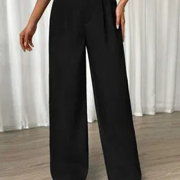 broadstar Women Loose Fit Black Lycra Blend Trousers-picture-23