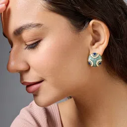 Kushal's Fashion Jewellery Gold-Plated Zircon Studded Classic Studs-picture-54
