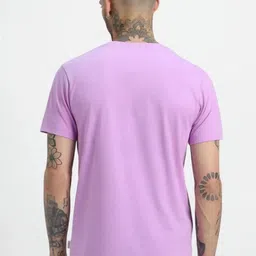 hesha Lavender Typography Printed Round Neck Regular Fit T-shirt image 3