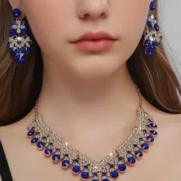 Shining Diva Fashion Gold-Plated Crystals Stone Studded Jewellery Set-picture-29