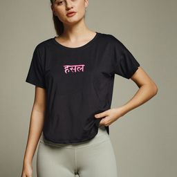 MKH Women Typography Printed Dri-FIT Applique T-shirt-picture-9