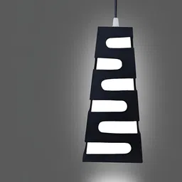 KINIS Black & White Textured Abstract Shaped Ceiling Lamp image 3
