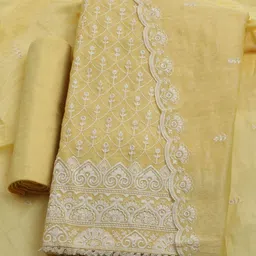 Meena Bazaar Floral Embroidered Sequinned Chanderi Silk Unstitched Dress Material-picture-18