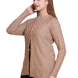 Varenyam Women Button Closure Woolen Cardigan image 3