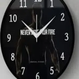 Babawill Black Printed Analogue Round Wall Clock image 2