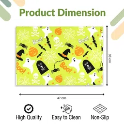 PRAKARTIK 2Pcs Green & Black Digital Printed Table Placemats image 5