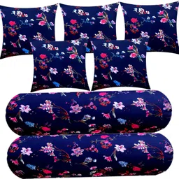 swikon star Microfibre Floral Bolster Pack of 7-picture-18