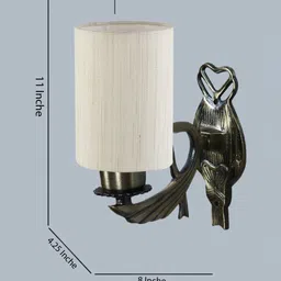 Devansh Off-White Antique Wall Lamp With Cotton Conical Shade image 3