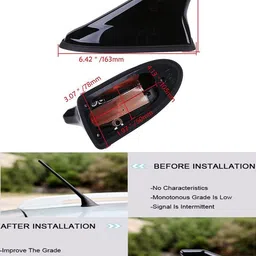 abjd Car Roof Antenna Signal Receiver Black Shark Fin For Alturas G4-Mahindra-2018 Shark fin Antenna Satellite Vehicle Antenna image 3