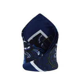 PELUCHE Men Navy Blue Printed Pocket Square image 5