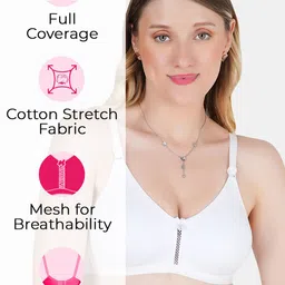 Tweens Pack of 2 Full Coverage Non Padded Cotton T-shirt Bras With All Day Comfort image 4