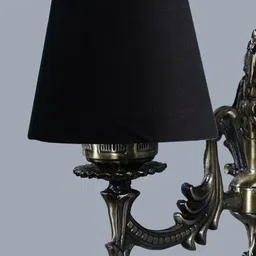 Devansh Black Antique Wall Lamp With Cotton Conical Shade image 3
