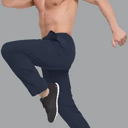 flyzen Men Solid Grey Track Pants image 2