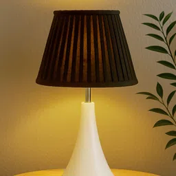 glowhere Modern Farmhouse Lamp, Black Frill Shade for Nightstand & Living Room Table Lamp-picture-14