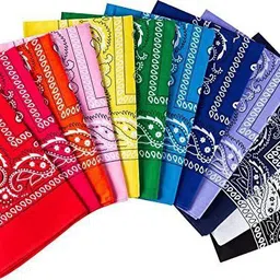 Bismaadh Cotton Paisley Pattern Bandana, Scarf and Handkerchief for Men & Women ["Multicolor"] Handkerchief-image-37