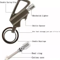 wundervox Keychain Bottle Opener and Matchstick Kerosene Refillable Keychain Lighter-X21 Pocket Lighter image 3