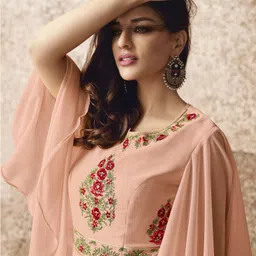 sanira Embroidered Georgette Stitched Anarkali Gown image 3