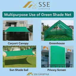 sse (30Ft'x5Ft')- Green Shade Net, 50% Sunlight Block For Gardening/Plants/Balcony Portable Green House image 3