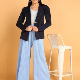 Fashfun Puff Sleeves Single Breasted Blazer image 2