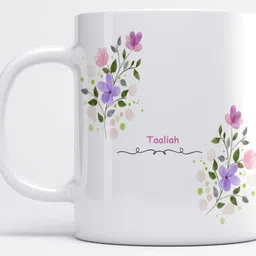lorofy Name Taaliah Printed Beautiful Lilac Floral Design Model S100L White Ceramic Coffee Mug-picture-44