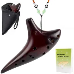 climberty 12 Hole Alto C Ocarina Smokey Straw Fired Ceramic Ocarina with Bag and Song-picture-21