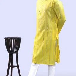 tibra collection Men Cotton Blend Kurta Pyjama Ethnic Jacket Set image 5