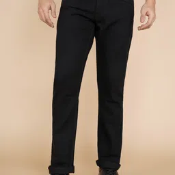 wrogn Men Straight Fit Mid Rise Black Jeans-picture-14