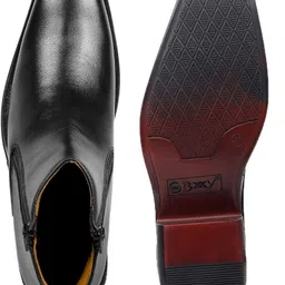 bxxy Men's Office Wear Formal Zipper Slip-on Brown Ankel Boots Boots For Men image 4