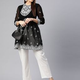 Moda Rapido Ethnic Motifs Embroidered Sequinned Pure Georgette Sequinned Kurti-picture-42