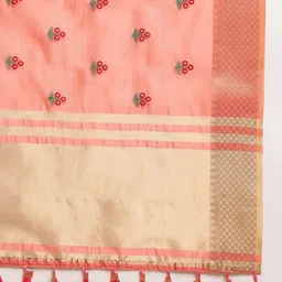 NEGRONI Floral Embroidered Saree with Zari Border image 5