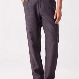 MH&Y Men Comfort Relaxed Fit Mid-Rise Flat-Front Regular Trousers-picture-16