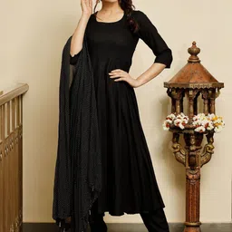 Philauri Women Empire Pure Cotton Kurta with Trousers & With Dupatta-image-8