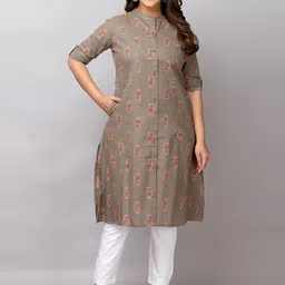 Fashion Petals Women Ethnic Motifs Printed Daily Cotton Straight Kurta-picture-37