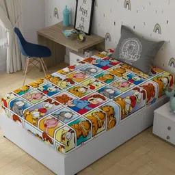 Portico License Garfield White Printed Cotton 152 TC Single Bedsheet Set 1.50 m X 2.24 m image 4