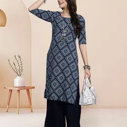 7Threads Women Ethnic Motifs Printed Floral Crepe Kurta-picture-16