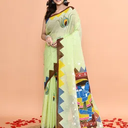 SPRISH Ethnic Motifs Pure Cotton Khadi Saree-picture-15