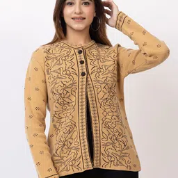 TWENTY ME Women Embroidered Woollen Cardigan with Embroidered Detail-picture-19