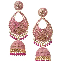 MEIRA JEWELLERY Artificial Beaded Dome Shaped Jhumkas-picture-28