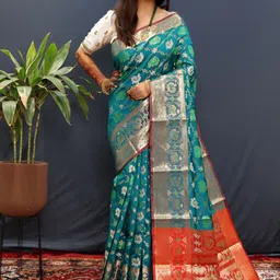 amirat Fatka Woven Design Zari Pure Silk Patola Saree-picture-17