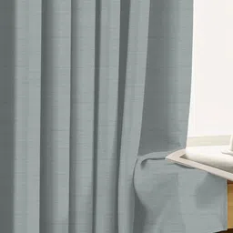 HOMEBREW FURNISHINGS Grey Melange 2 Pieces Black Out Door Curtains image 5