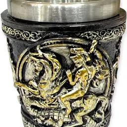 AUGEN Black Textured Stainless Steel Matte Set of Cups and Mugs-picture-32