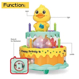 OPINA Kids Musical Happy Birthday Cake Toy With Rotating Duck & Lights image 5